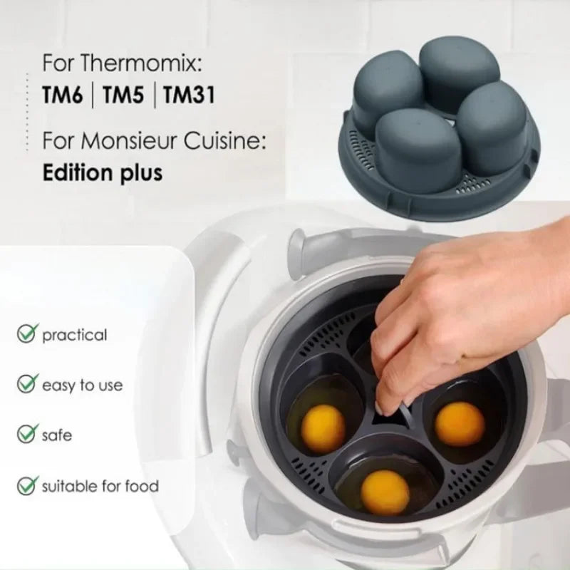 Four Compartment Egg Steamer Poached Egg Cooker Bowl
