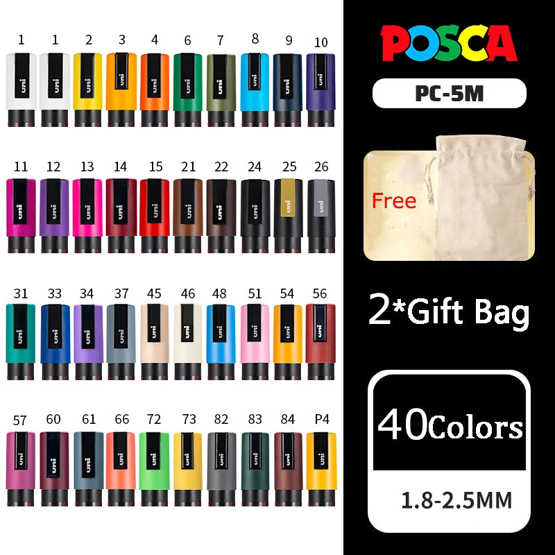 Uni Posca Full Marker Pen Storage Bag Pc-1m