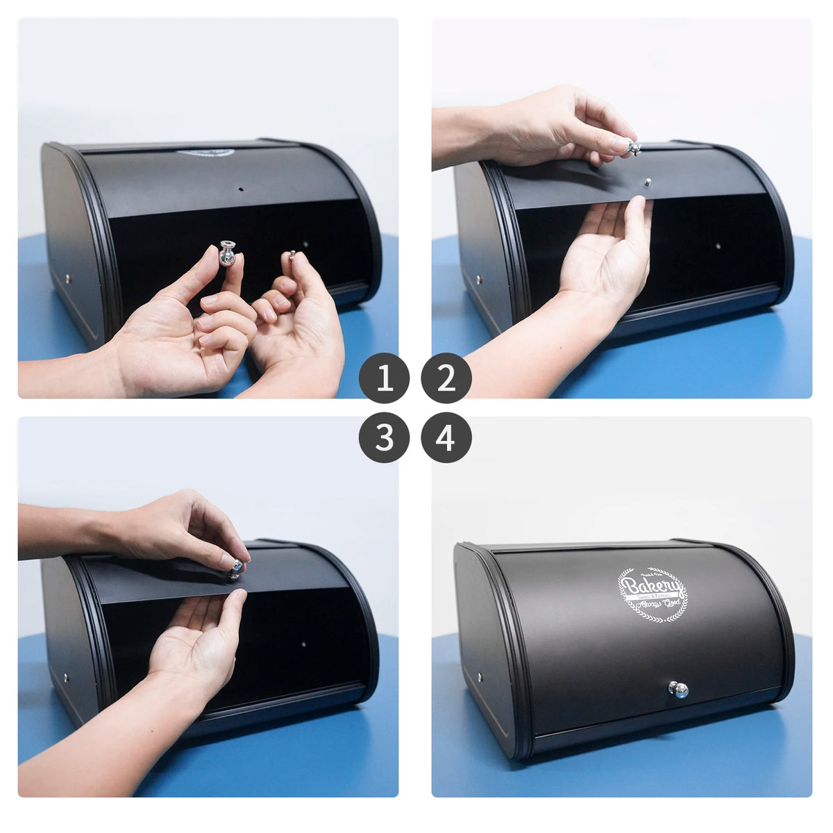 Metal Bread Box Black Bread Bin Bread Storage