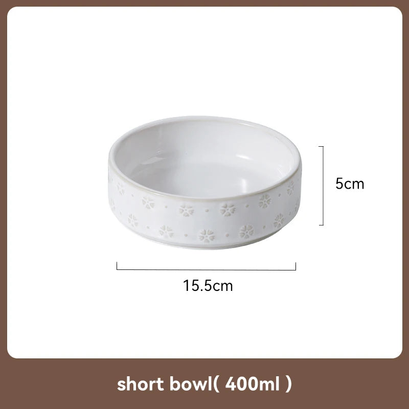 Ceramic Dog Bowl Wooden Stand 1200ml 1800ml Anti