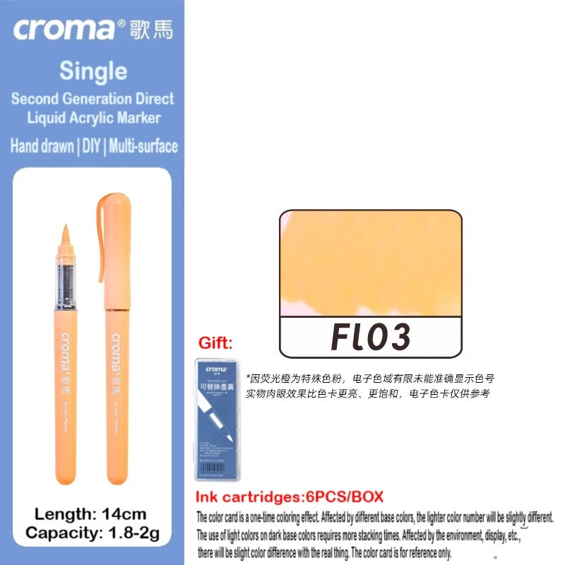 Croma 160/1 Colors Refillable Direct Liquid Acrylic Marker