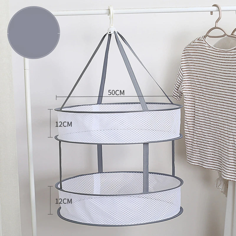Clothes Drying Basket Hanging Sweater Net Pocket Thickened