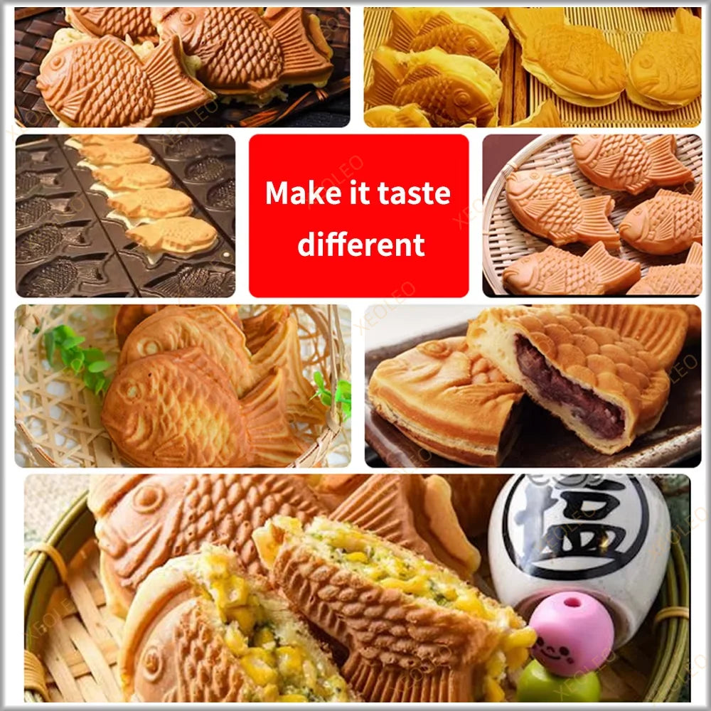 Xeoleo Taiyaki Maker Fish Waffle Machine Fish Cake