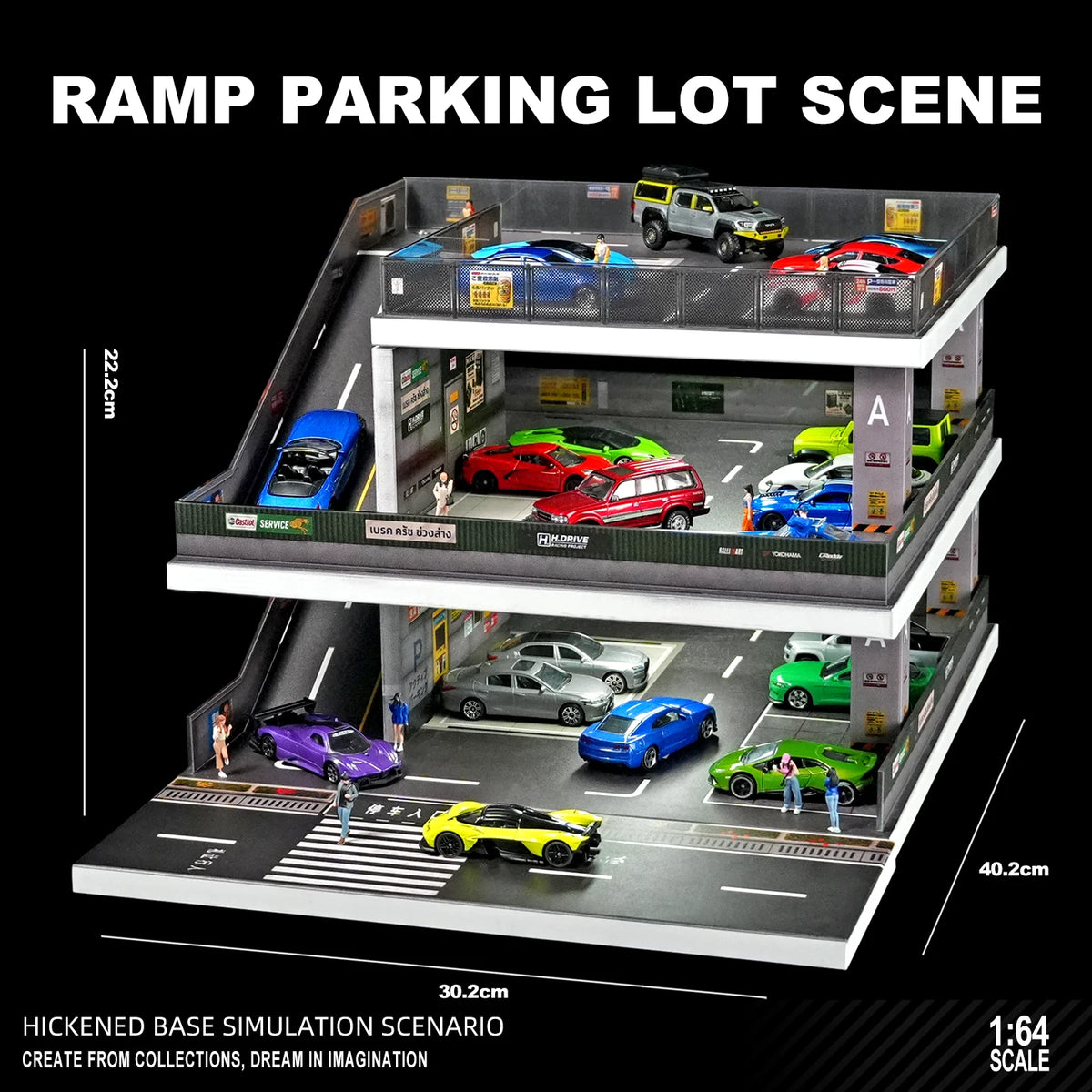 Collector 1/64 Parking Lot Toy Car Model Storage