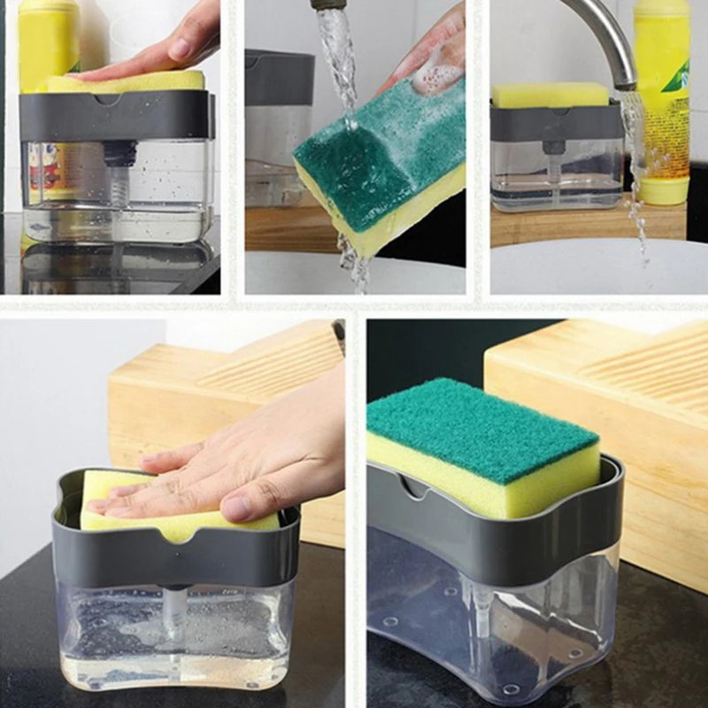 Detergent Press Soap Dispenser Pak Clean Cloth Dishwashing