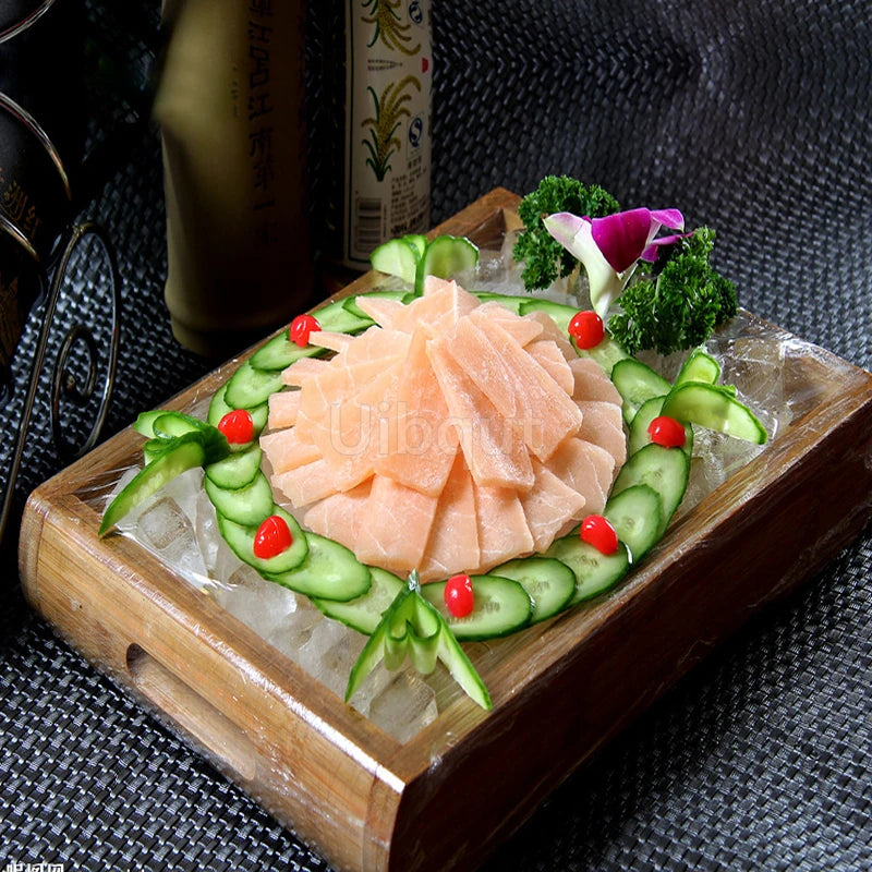 Japanese Cuisine Wooden Sashimi Sushi Box Lid Fish
