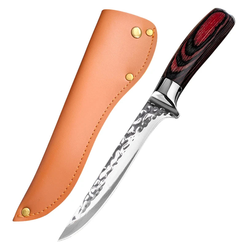 Stainless Steel Chef Knife Professional Boning Cleaver Wood