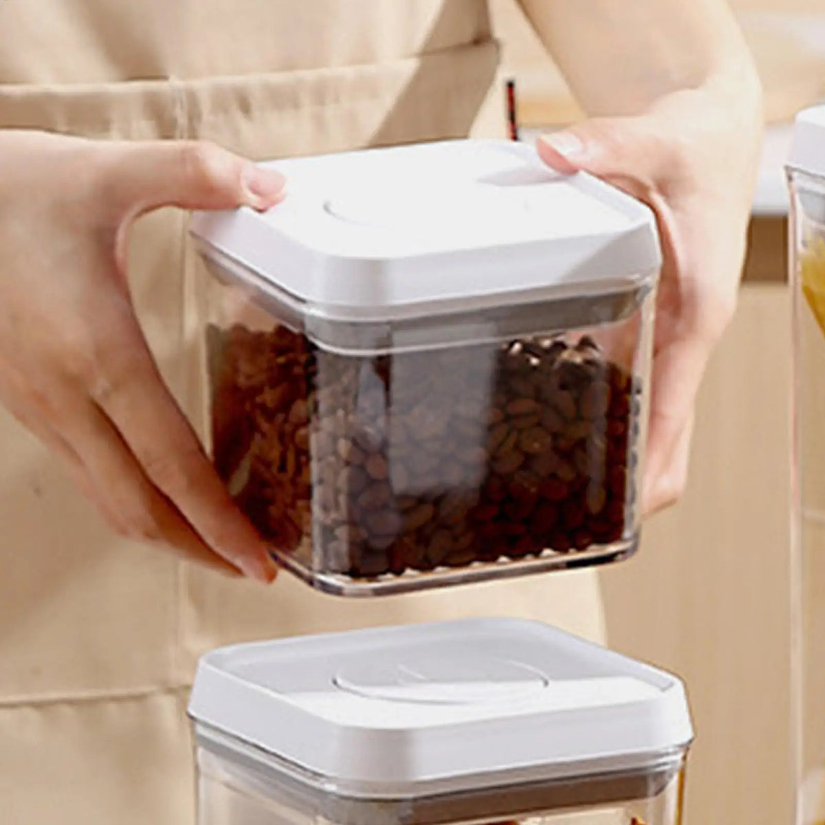 Cereal Container Airtight Jars Clear Stackable Sealed Jar