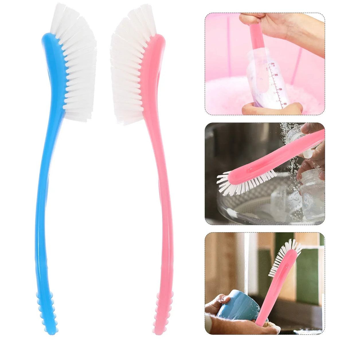 1/2pcs High Quality Curved Design Bottle Cleaning Brush