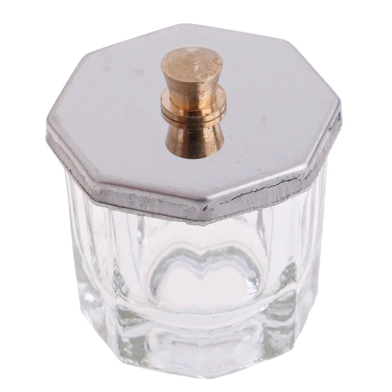 1xcosmetic Octagon Shaped Glass Dappen Dish Stainless Steel