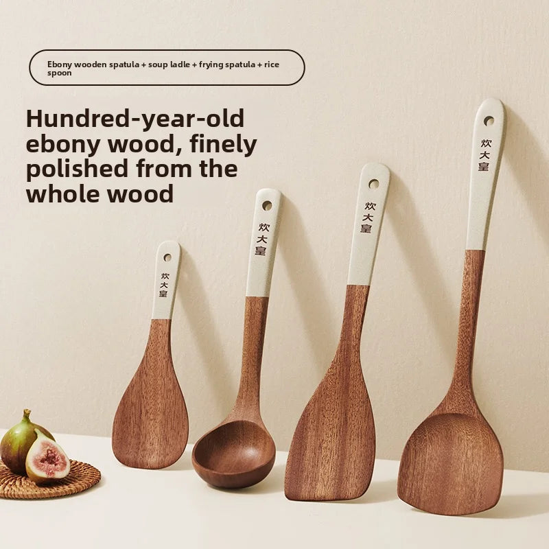 Cooker King Ebony Wood Cooking Utensils Heat Resistant