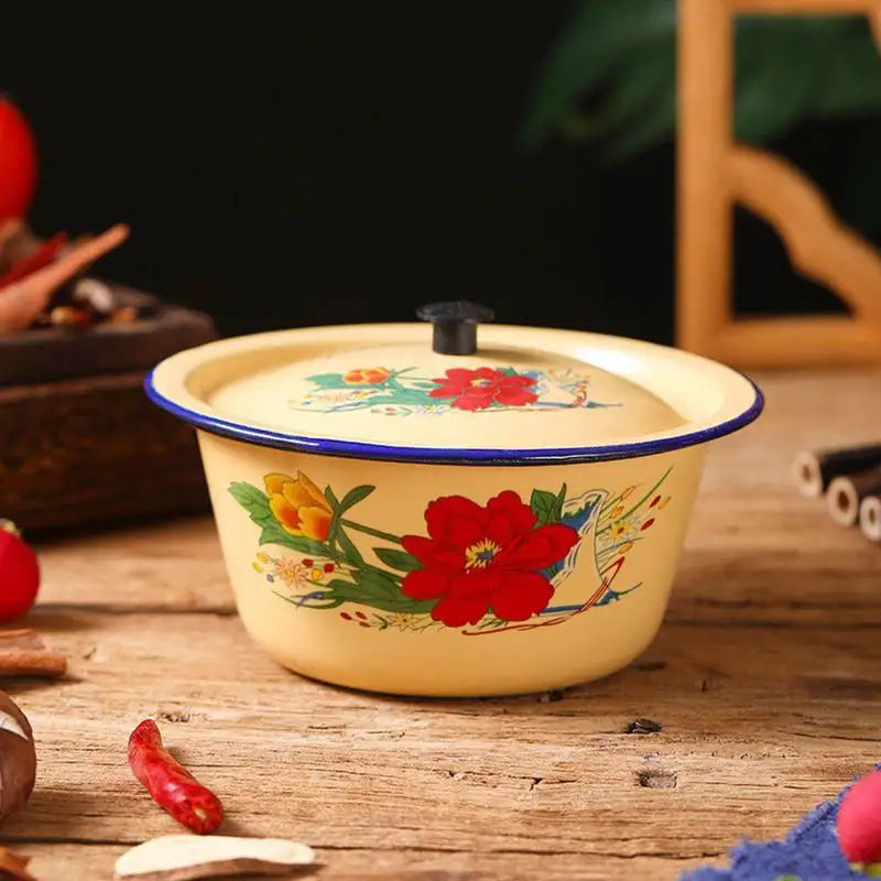 Bowl Enamel Bowls Enamelware Basin Soup Salad Serving