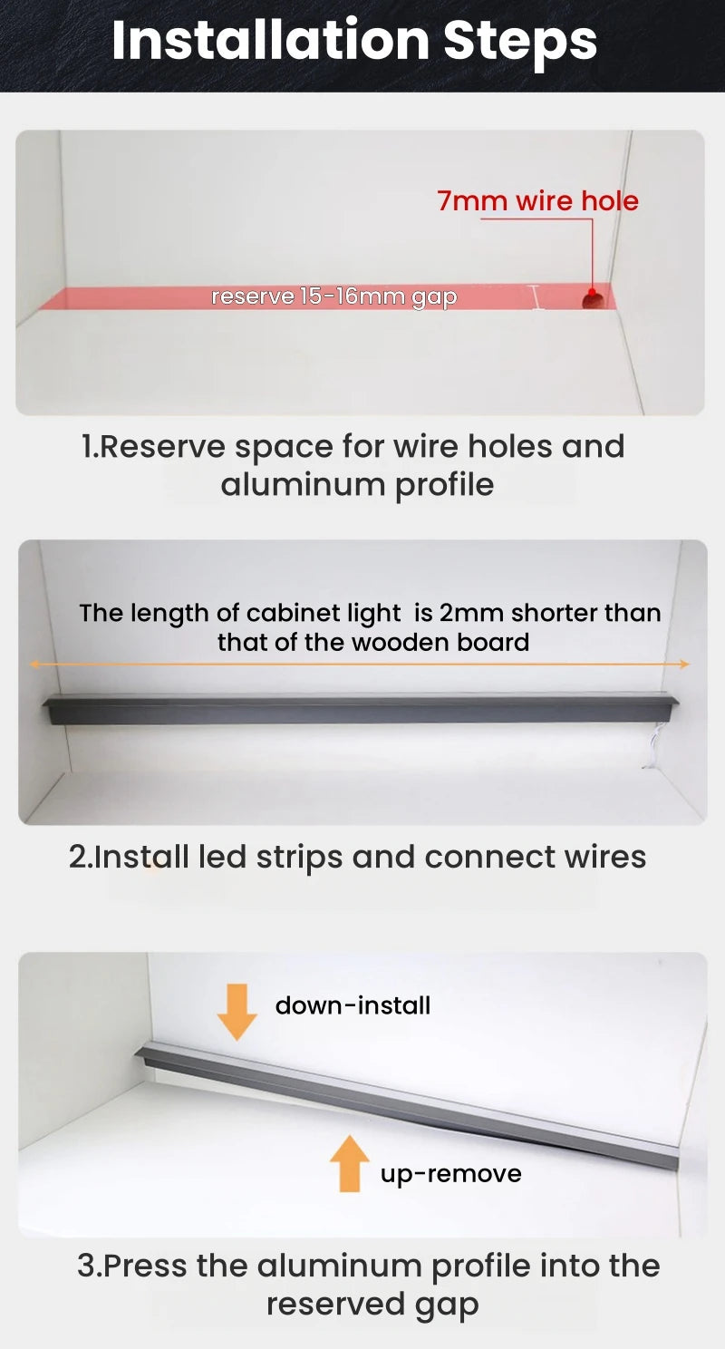 Recessed Splint Led Cabinet Shelf Lamp Aluminum Profile
