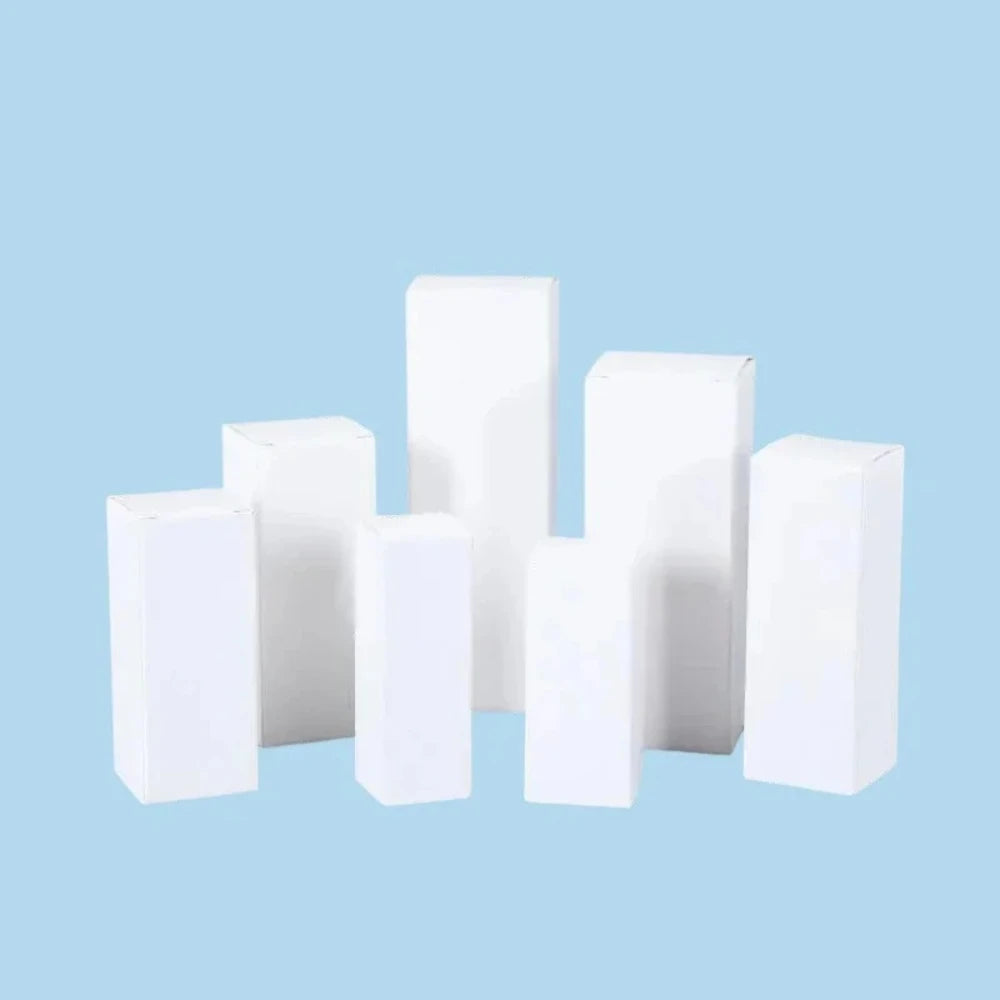 50pcs Small Long Tube Cardboard Box Blank Paper