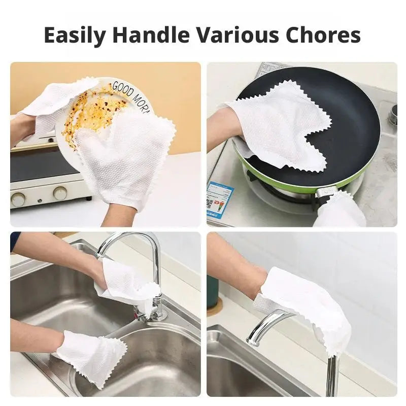 10/20/30pcs Disposable Cleaning Gloves Non-Woven Rag Gloves