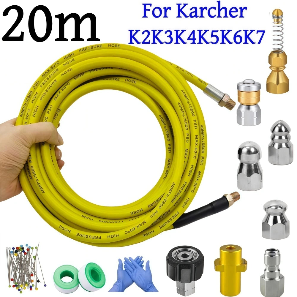 50m Pressure Washer Sewer Jetter Kit 5800psi Sewer