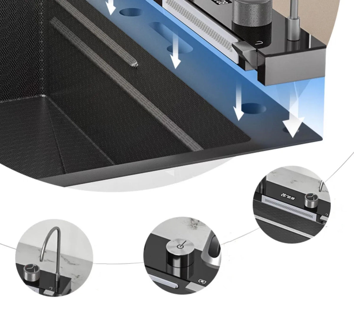 Integrated Waterfall Sink Honeycomb Technology Large Digitial