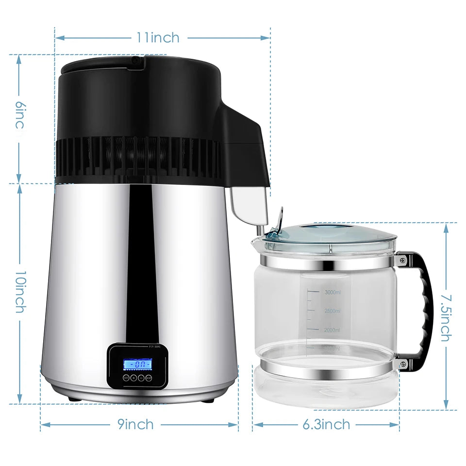 4l Water Distiller 750w Stainless Steel Bottle Food-Grade