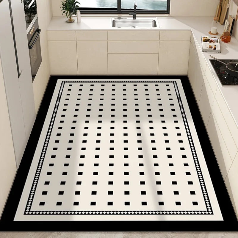 Checkerboard Pvc Anti-Slip Oil-Proof Floor Mat Leather Balcony
