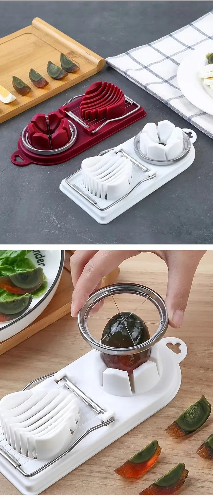 Egg Cutter Stainless Steel Egg Slicer Sectioner Cutter