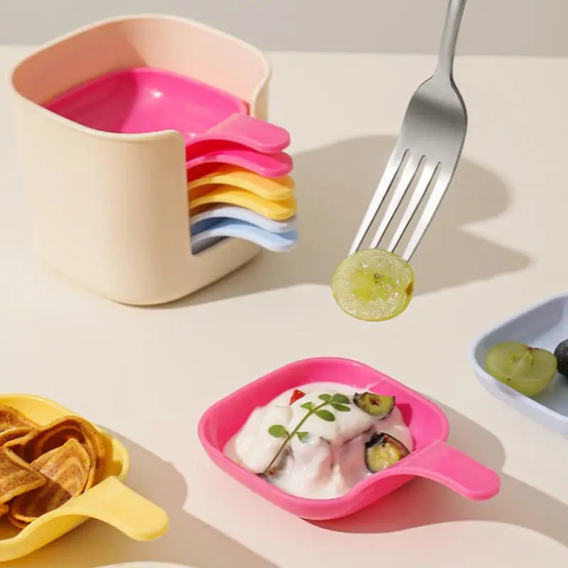 7pcs/Set Colorful Sauce Dish Stacked Storage Box Sauce
