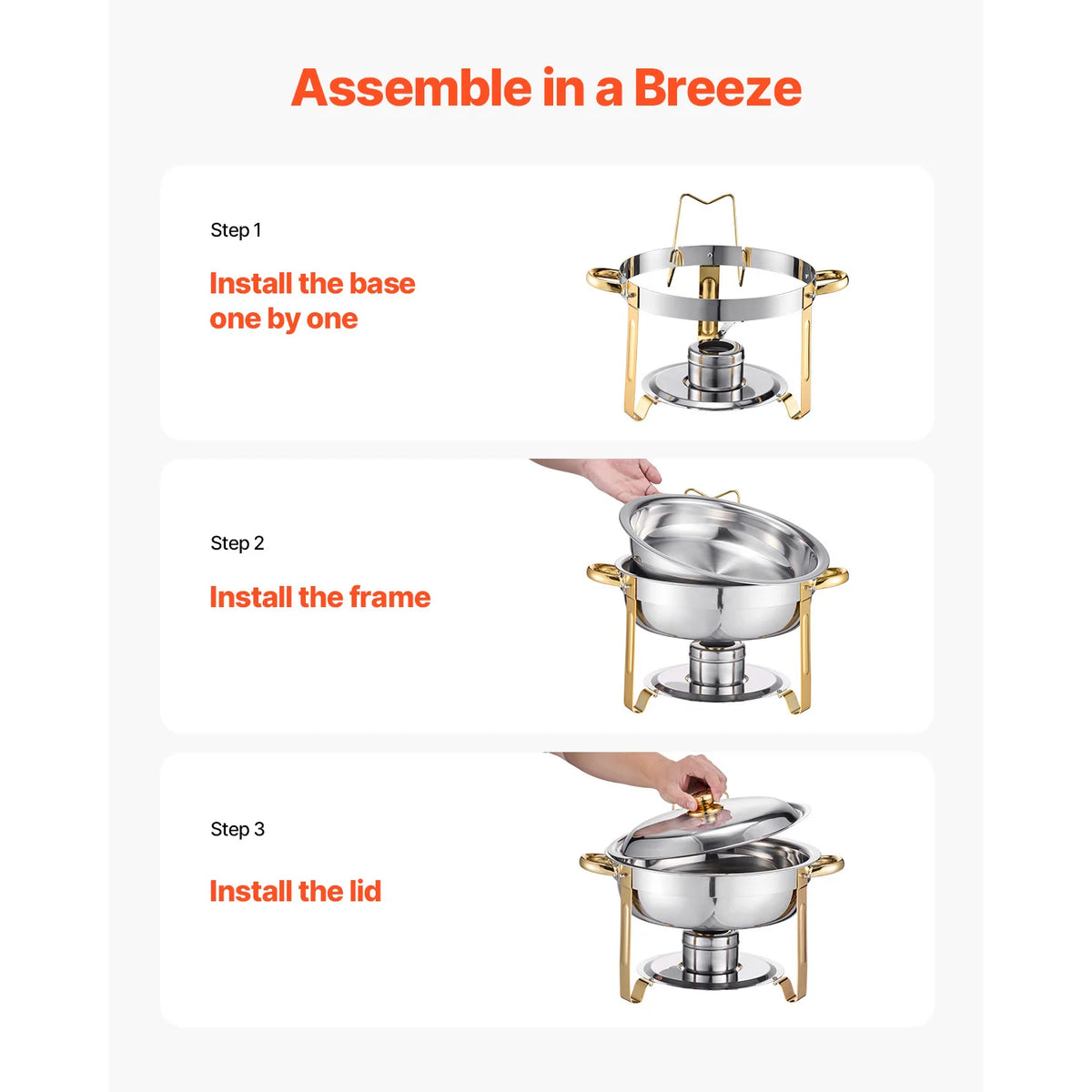 Succebuy Qt Pack Chafing Dish Buffet Stainless Steel