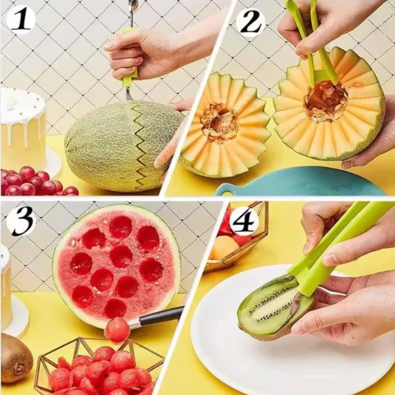 In Watermelon Slicer Cutter Scoop Fruit Carving Knife