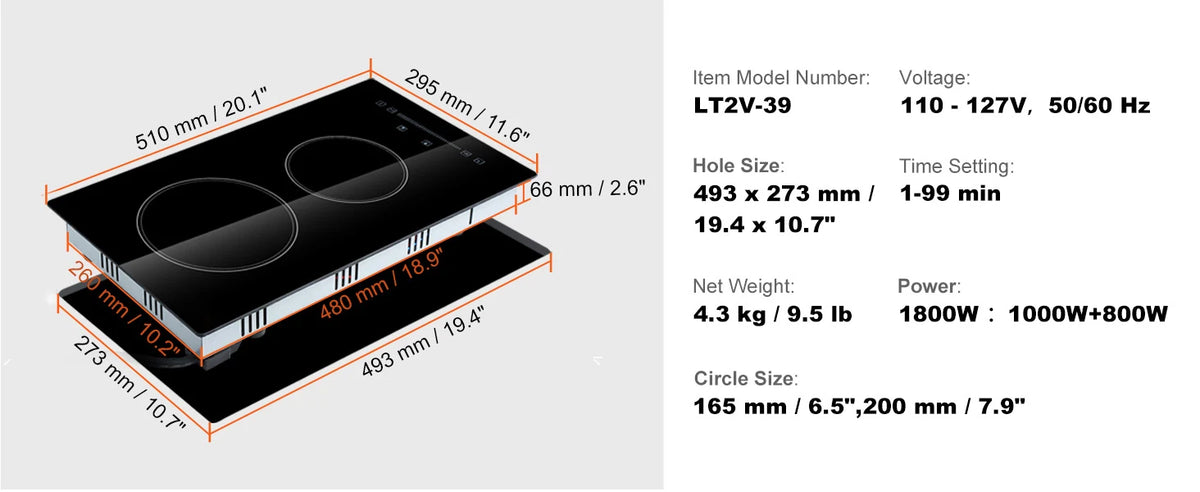 Succebuy 2/4/5 Burners Built-In Induction Stove Top 12/24/30in