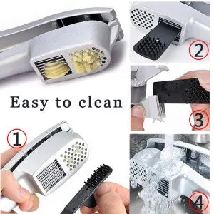 Garlic Press 2-In-1 Mincer Crusher Slicer Peeler &