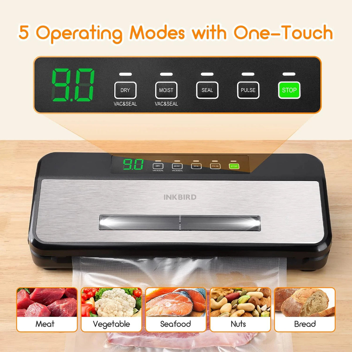 Inkbird 3rd Vacuum Sealer Starter Kit -80kpa Strong