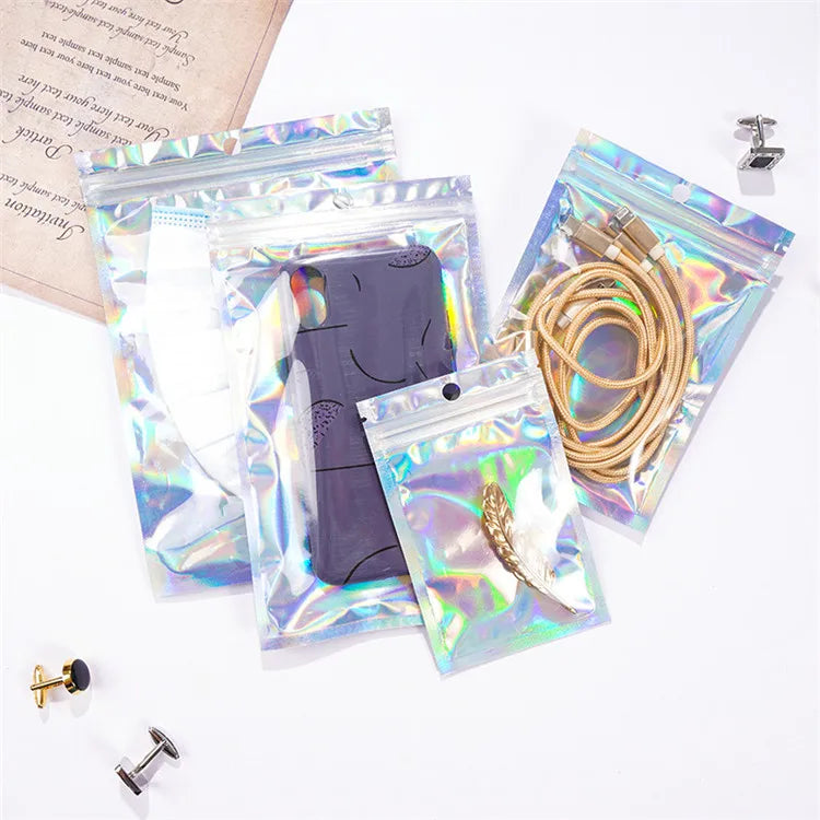 200pcs Resealable Translucent Holographic Storage Bag Hologram