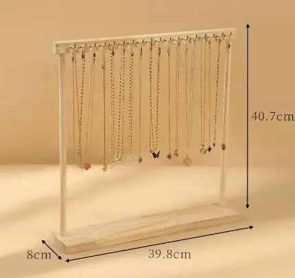 12/18 Hook Jewelry Organizer Display Stand Wood Necklace