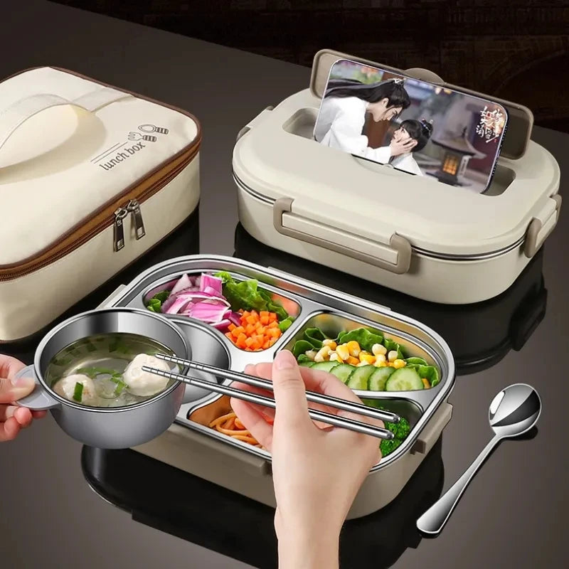304 Stainless Steel Compartment Insulated Lunch Box Office