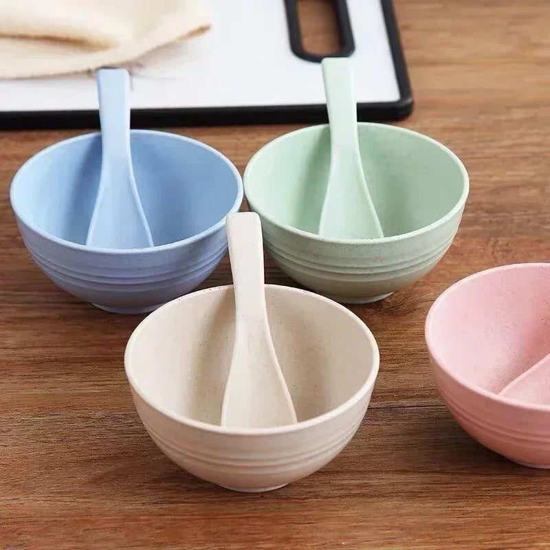 Children Bowl Sustainable Wheat Straw Tableware Kids Family