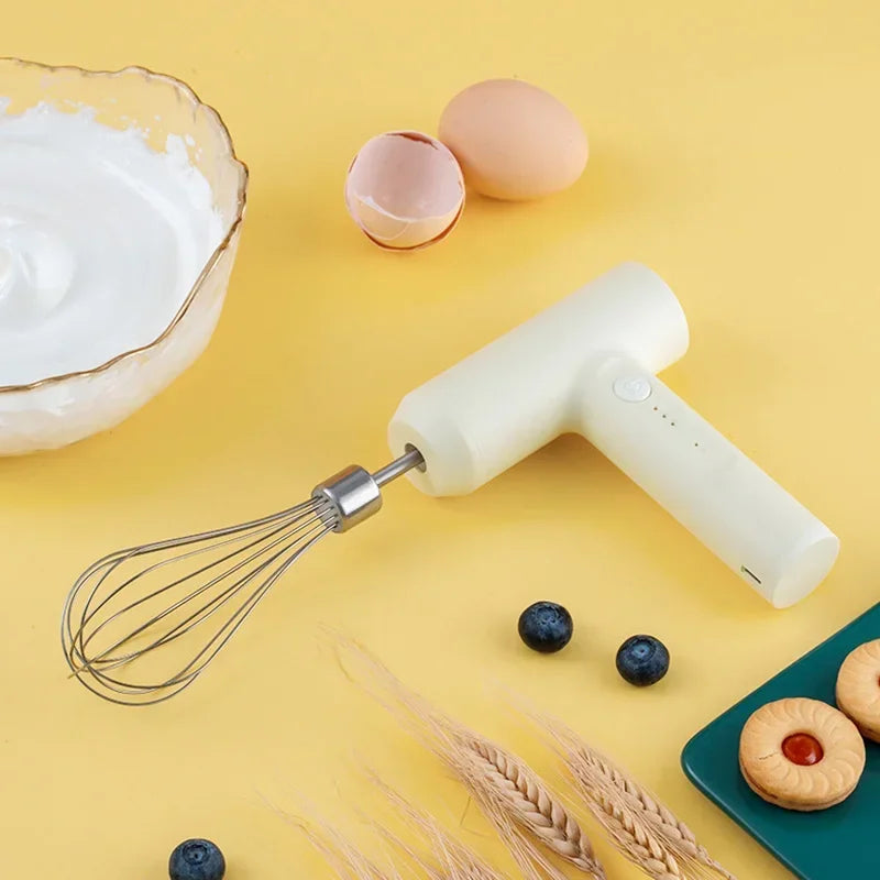 Electric Egg Beater Food Whisk Handheld Rechargeable Speeds