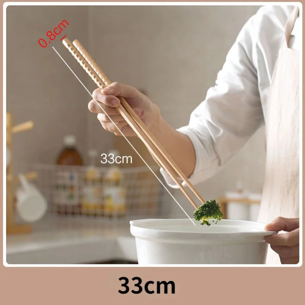 Pair Japanese Extra Long Wooden Chopsticks Polished Beech