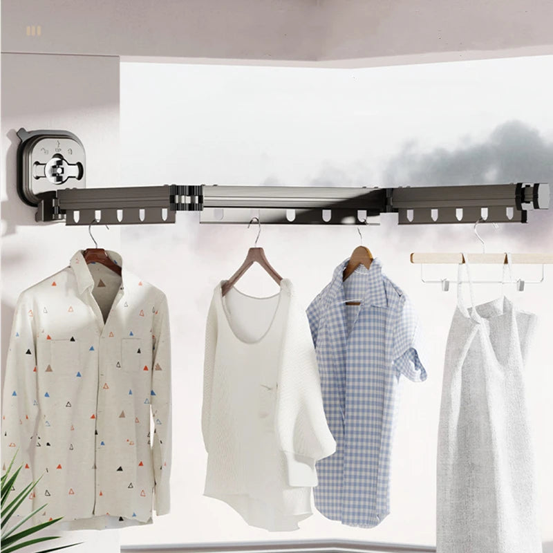 Retractable Drying Rack Suction Cup No Punching Aluminum