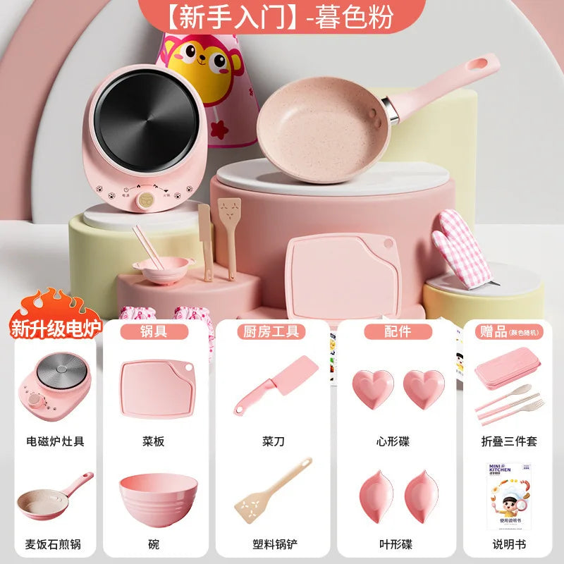 Mini Kitchenette Real Cooking Full Of Cooking Utensils