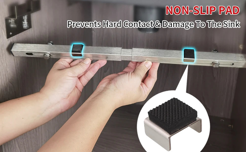 2pcs Undermount Sink Supports Brackets Adjustable Stainless Steel