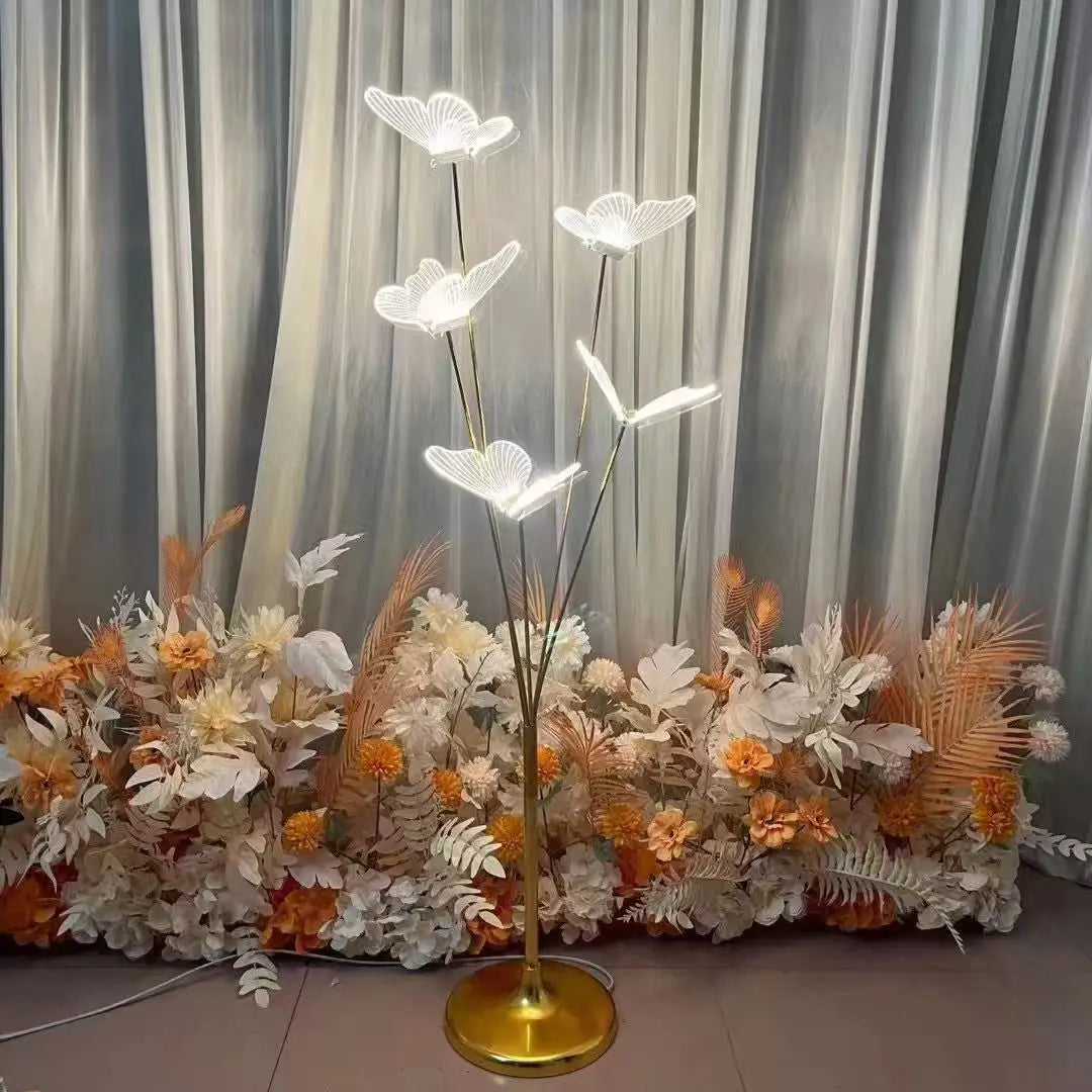 4/8pcs Wedding Acrylic Glowing Brush Butterflies Road Guide