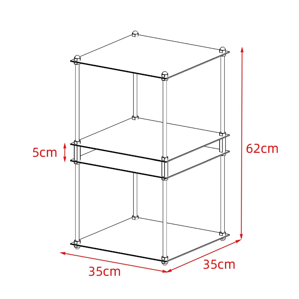 Bauhaus Stainless Steel Metal Modular Storage Rack Floor