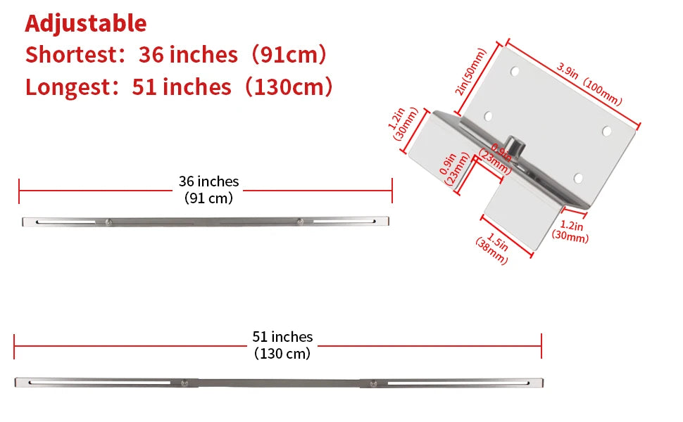 2pcs Undermount Sink Supports Brackets Adjustable Stainless Steel