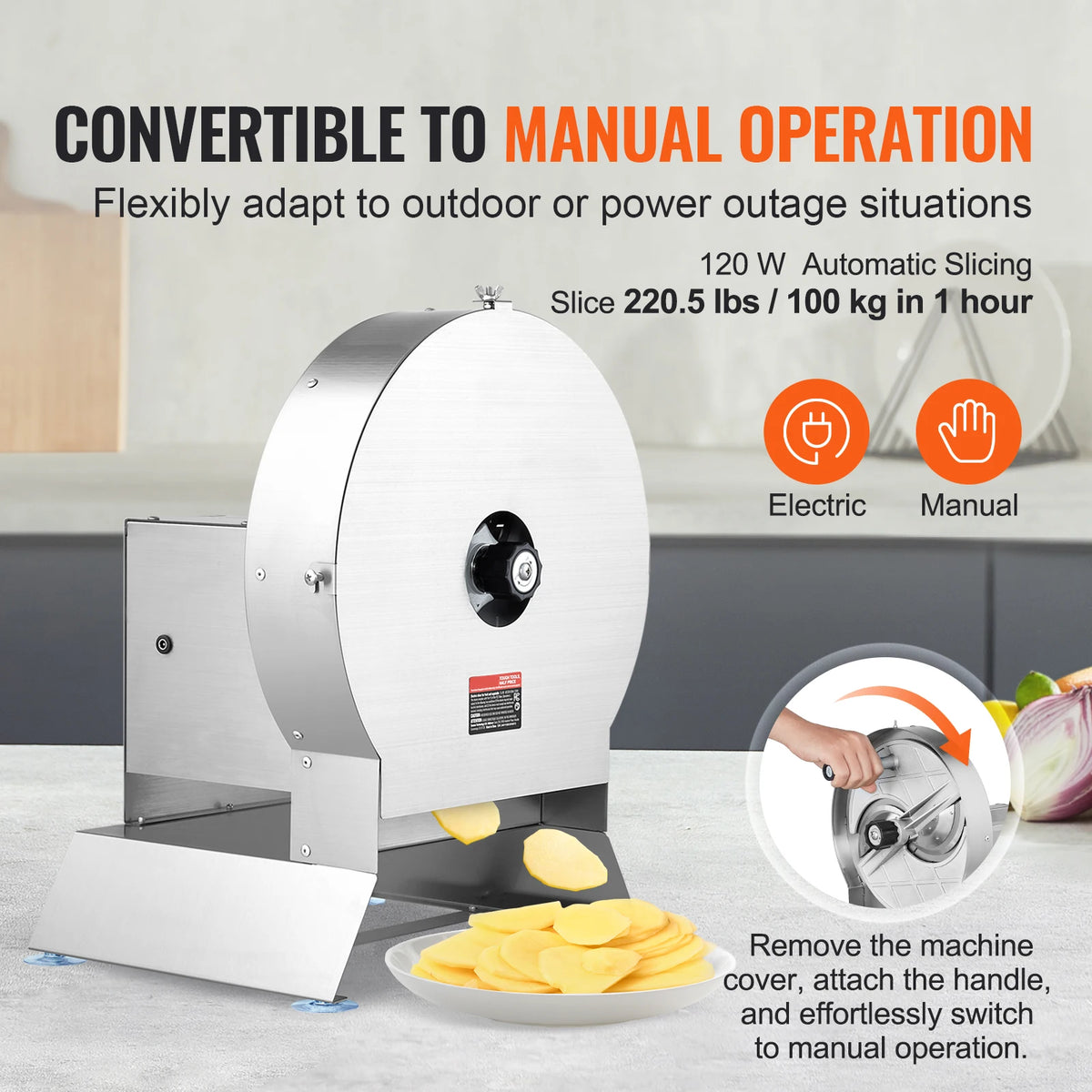 Succebuy Electric Vegetable Slicer 0-12mm Thickness Adjustable