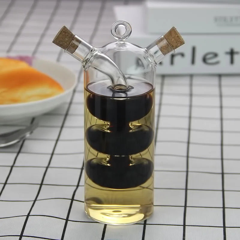 Double Glass Oiler Dual-Purpose Glass Bottle Lecythus Vinegar