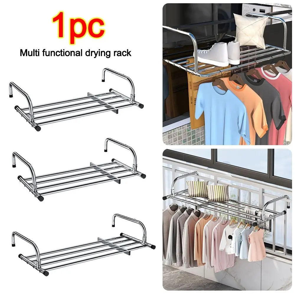 Scalable Clothes Drying Rack Stainless Steel Adjustable Balcony
