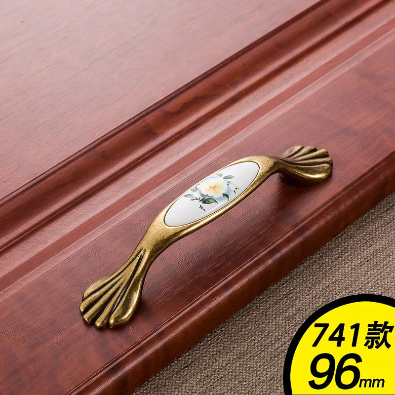 Ym Green Flower Ceramic Handles Cabinet Storage Dressers