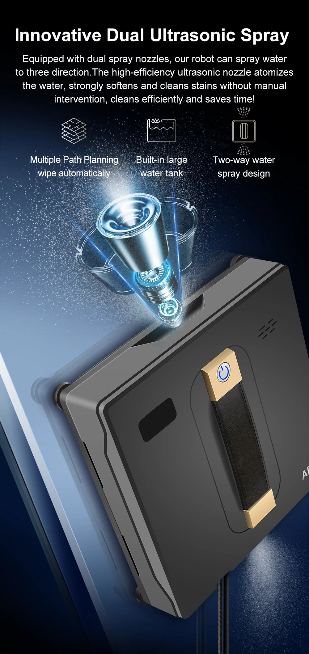 Robot Window Cleaner Abir Wd8 Dual Water Spray