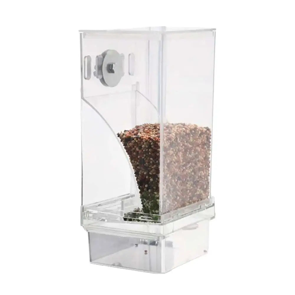 Clear Bird Feeding Device Anti-Waste Gravity Auto-Flow Station