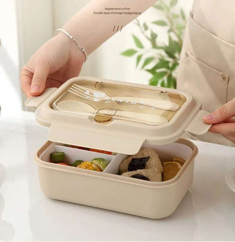 Lunch Box Children School Office Bento Box Compartment