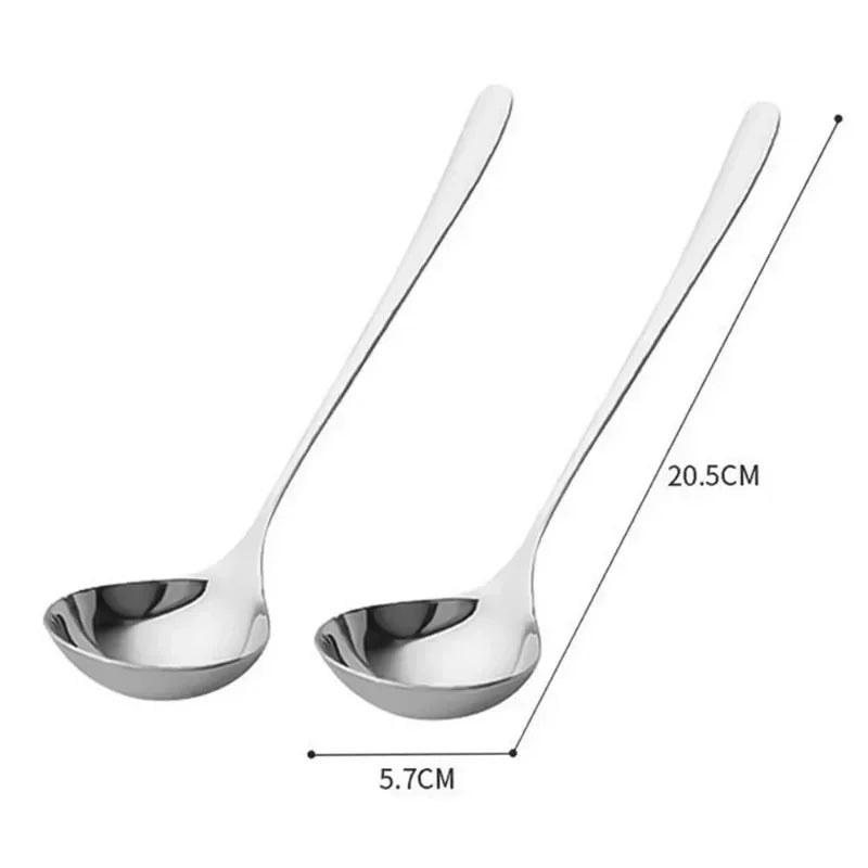 2/1pcs Stainless Steel Spoon Thicken Long Handle Soup